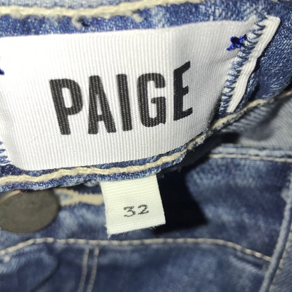 Paige Jimmy Jimmy Crop Distressed Jeans Size 32 - Picture 8 of 10